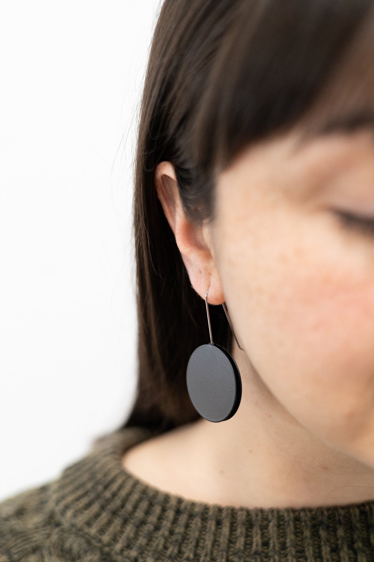 Circle Earrings - Small &amp; Large | Black