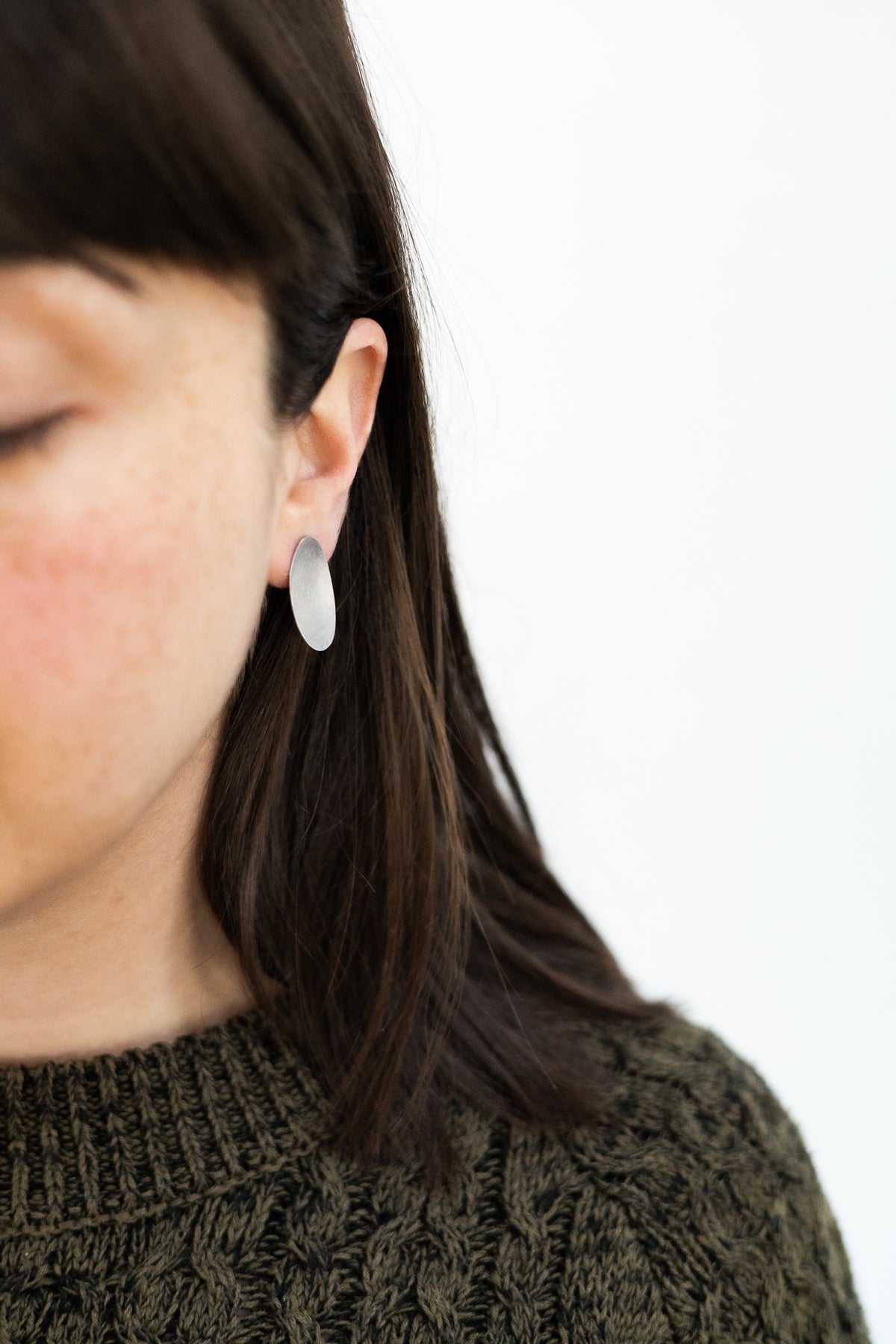 Oval Stud Earrings - Large