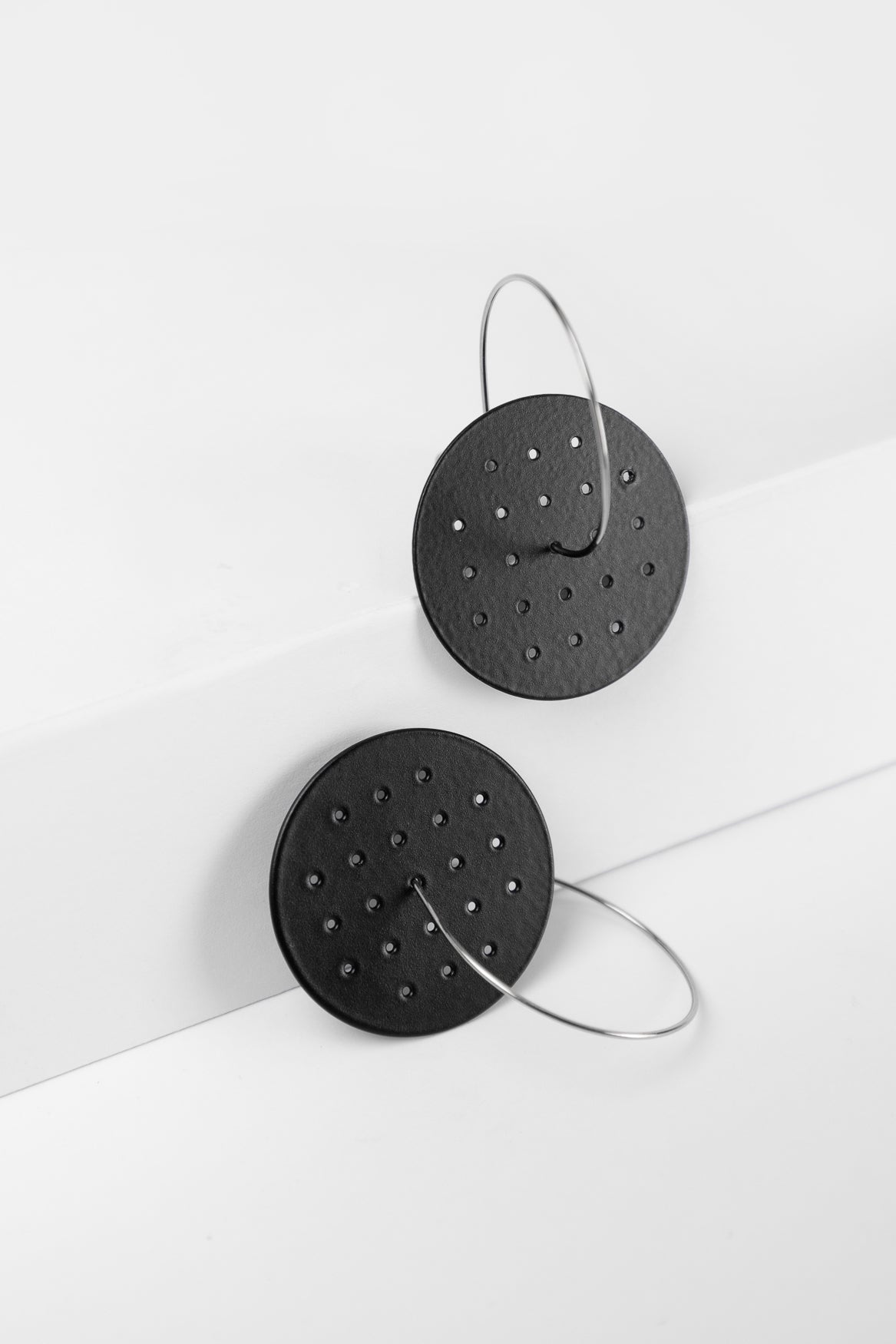 Perforated Earrings - Large | Black