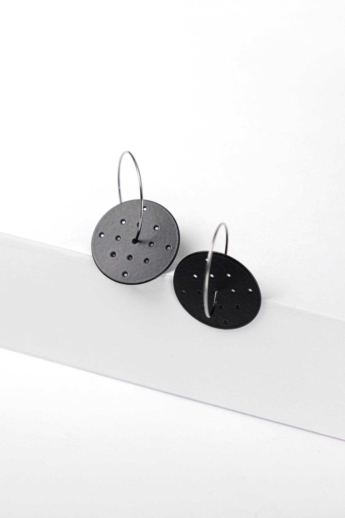 Perforated Earrings - Small | Black